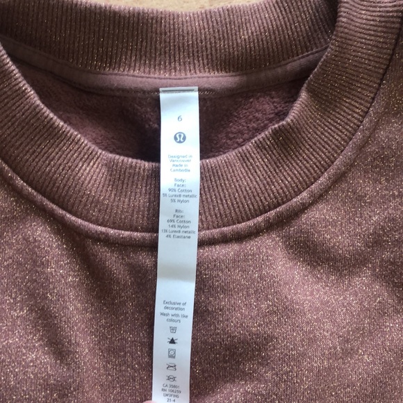 Lululemon perfectly oversized cropped crew *sparkle smokey topaz - Picture 4 of 5